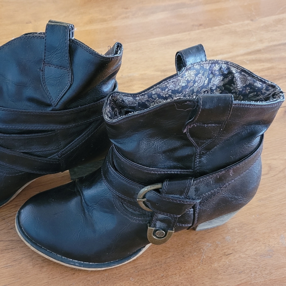 Brown heeled boots